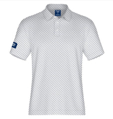 White short-sleeve shirt with a subtle pattern on a white background