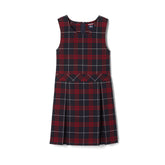 Girl's Navy/Red Plaid Jumper Dress