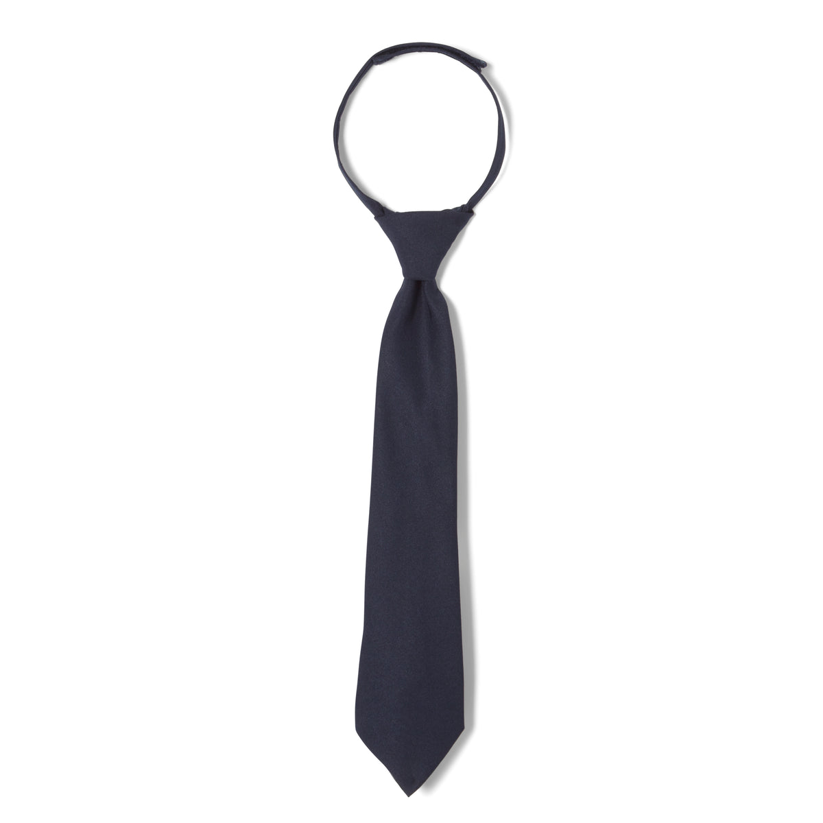 Boy's Navy Solid Velcro Tie